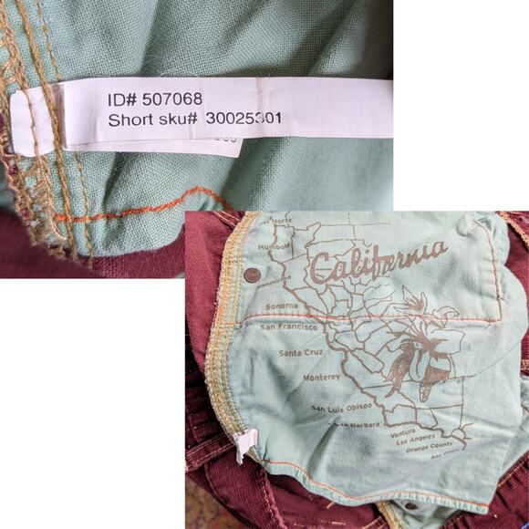 Hollister Mens Casual Classics Burgundy Corduroy Jeans 32x29 Straight 90s Vibe - Picture 11 of 11